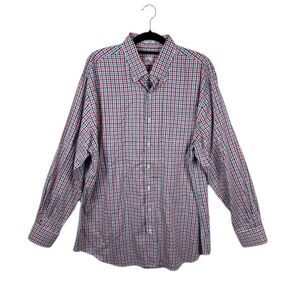 Peter Millar Bohemian Club Cotton Button Down Shirt Pink Blue Black Size XL